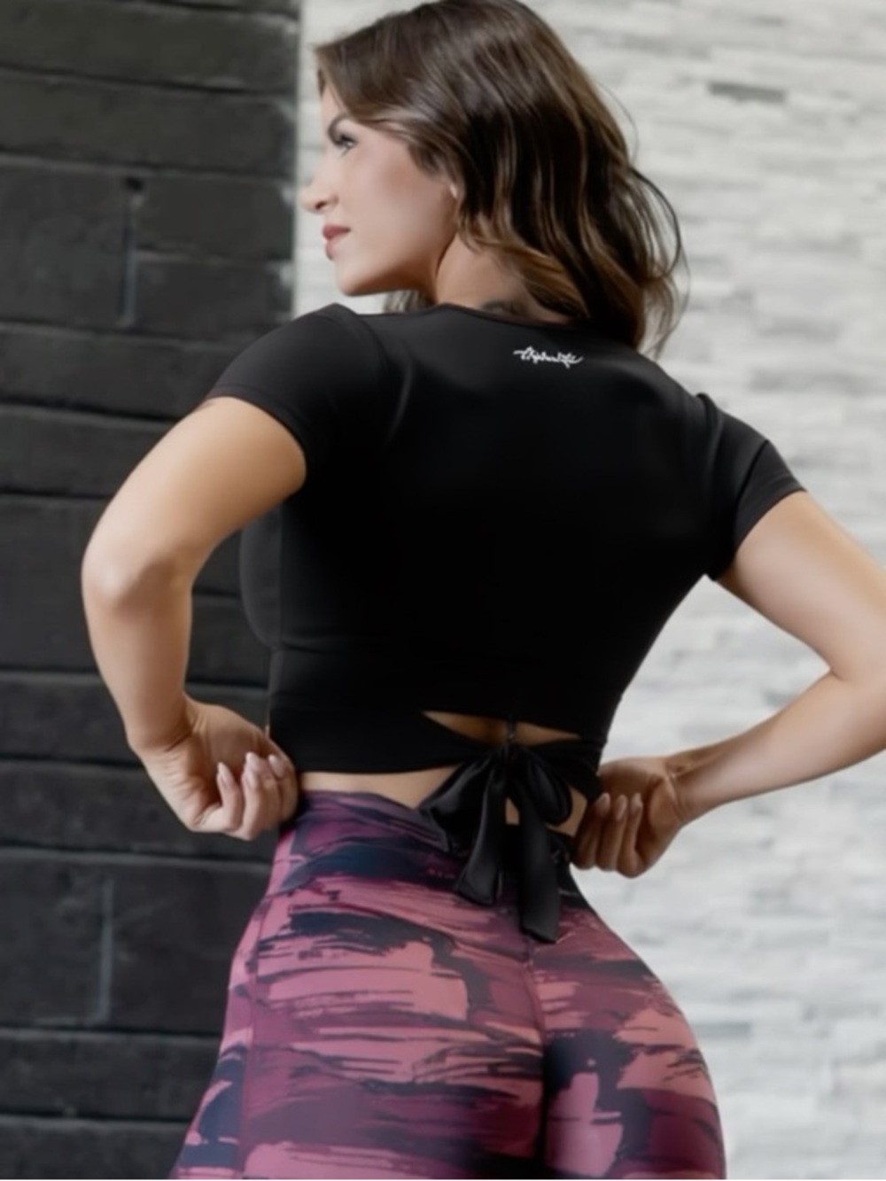 Alphalete Ultrasoft Wrap Tie Top - Black - Small